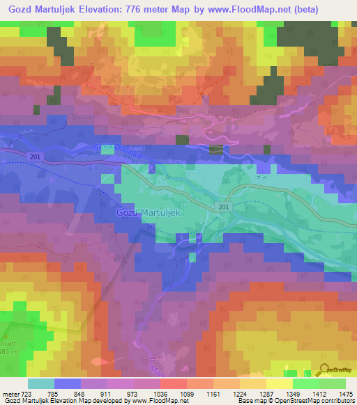 Gozd Martuljek,Slovenia Elevation Map