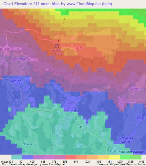 Gozd,Slovenia Elevation Map