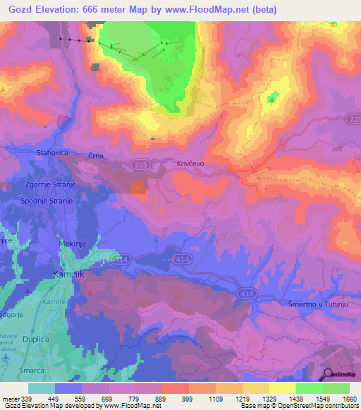 Gozd,Slovenia Elevation Map