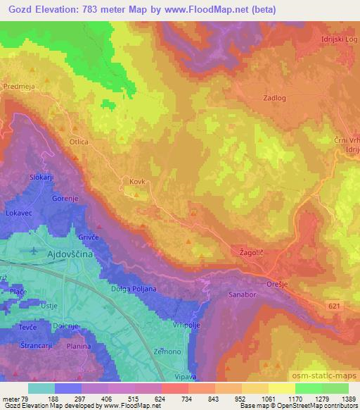 Gozd,Slovenia Elevation Map