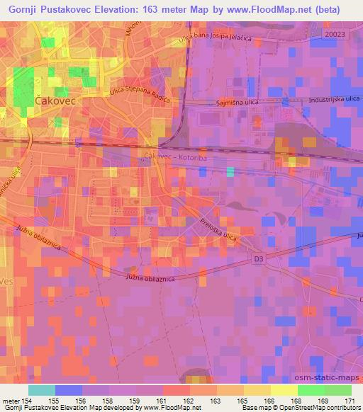 Gornji Pustakovec,Croatia Elevation Map