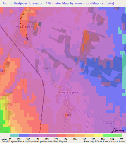 Gornji Kraljevec,Croatia Elevation Map