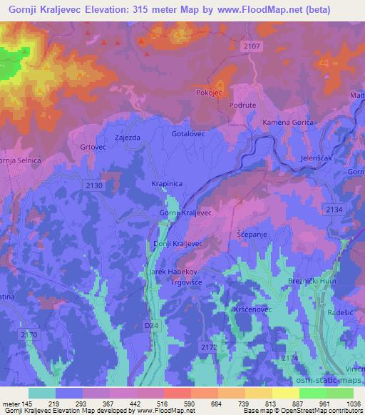 Gornji Kraljevec,Croatia Elevation Map