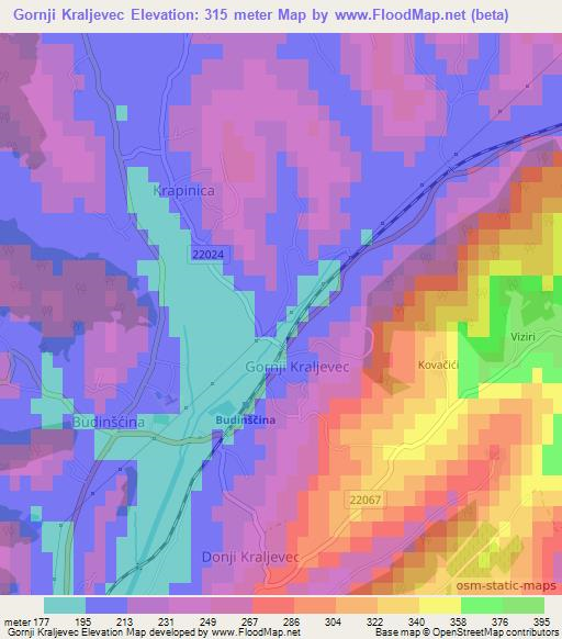 Gornji Kraljevec,Croatia Elevation Map