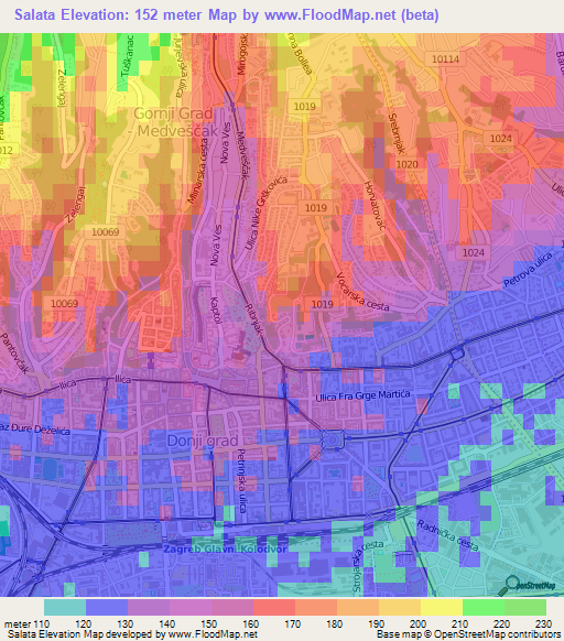 Salata,Croatia Elevation Map