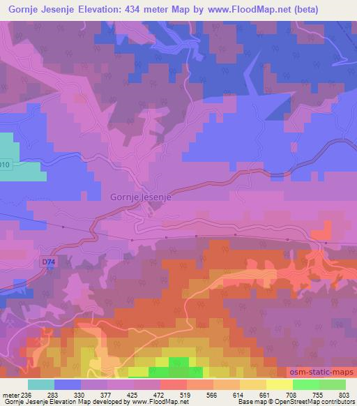 Gornje Jesenje,Croatia Elevation Map