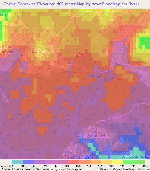 Gornje Dobravice,Slovenia Elevation Map