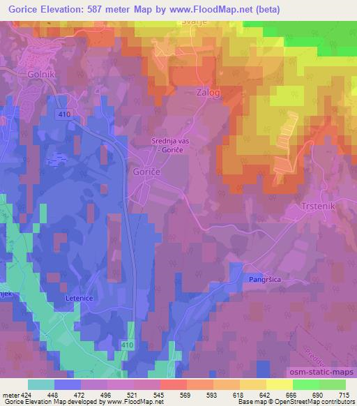 Gorice,Slovenia Elevation Map