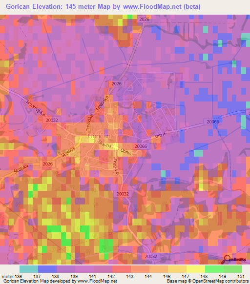 Gorican,Croatia Elevation Map