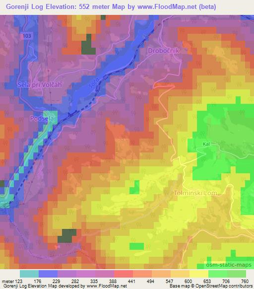 Gorenji Log,Slovenia Elevation Map