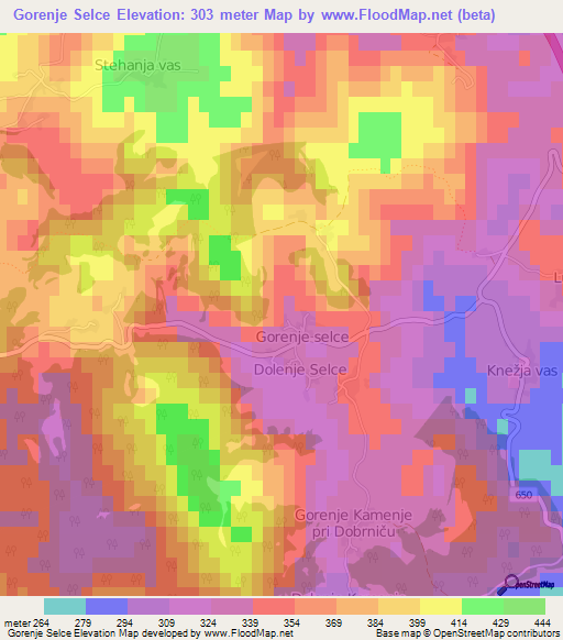 Gorenje Selce,Slovenia Elevation Map