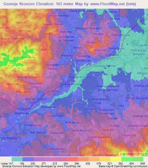 Gorenje Kronovo,Slovenia Elevation Map