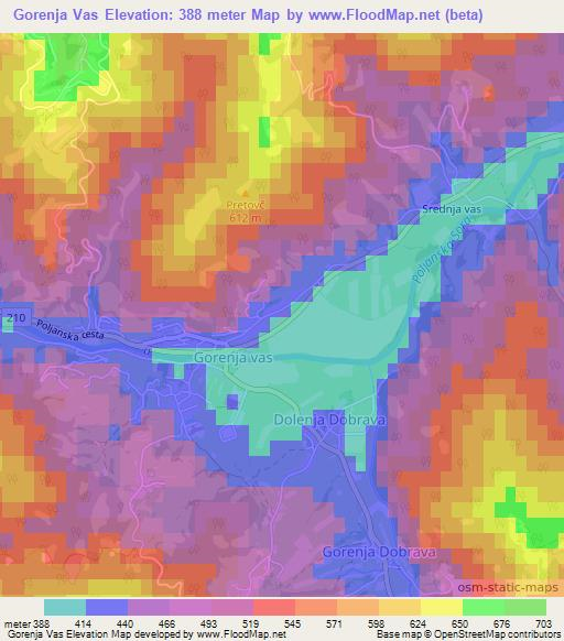 Gorenja Vas,Slovenia Elevation Map