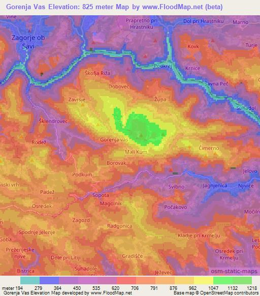 Gorenja Vas,Slovenia Elevation Map