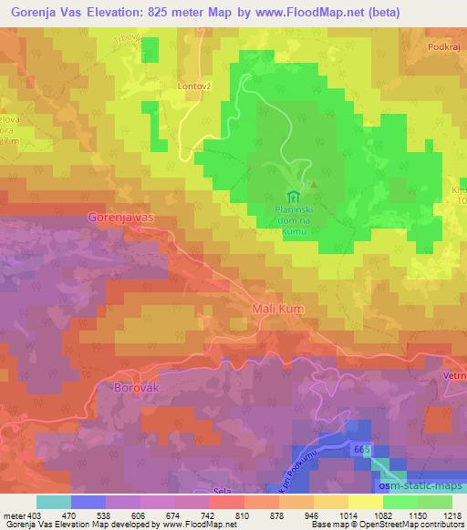 Gorenja Vas,Slovenia Elevation Map