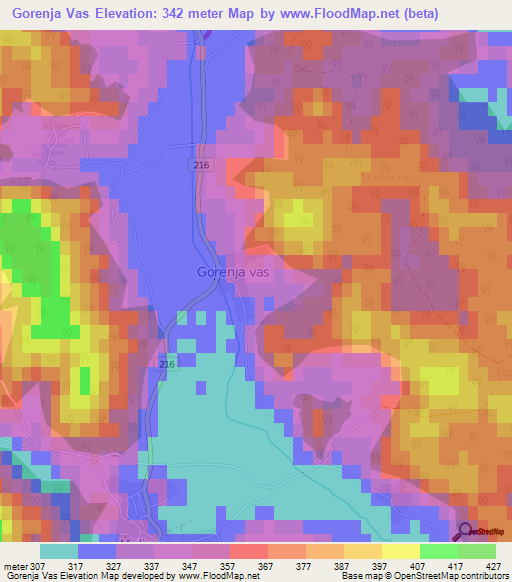 Gorenja Vas,Slovenia Elevation Map