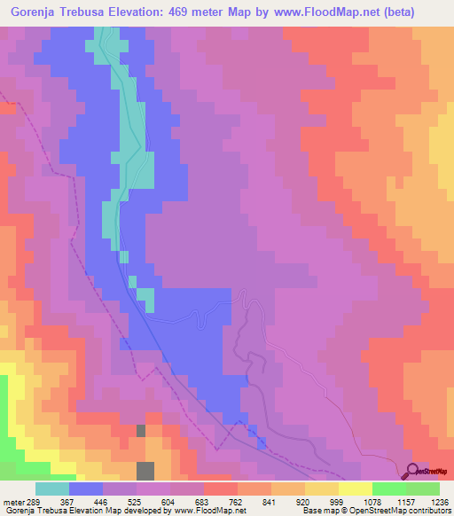 Gorenja Trebusa,Slovenia Elevation Map