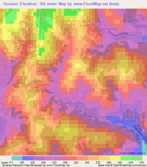 Goranec,Croatia Elevation Map