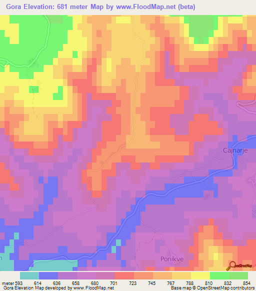 Gora,Slovenia Elevation Map