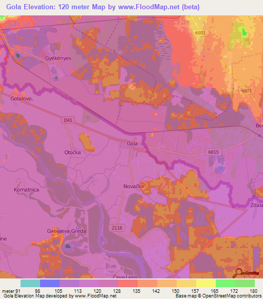 Gola,Croatia Elevation Map