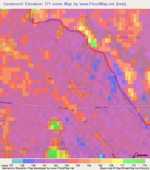 Genterovci,Slovenia Elevation Map