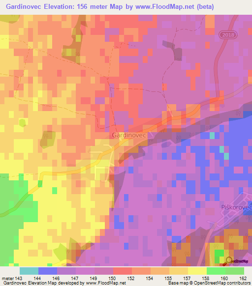 Gardinovec,Croatia Elevation Map