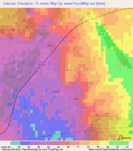 Galovac,Croatia Elevation Map