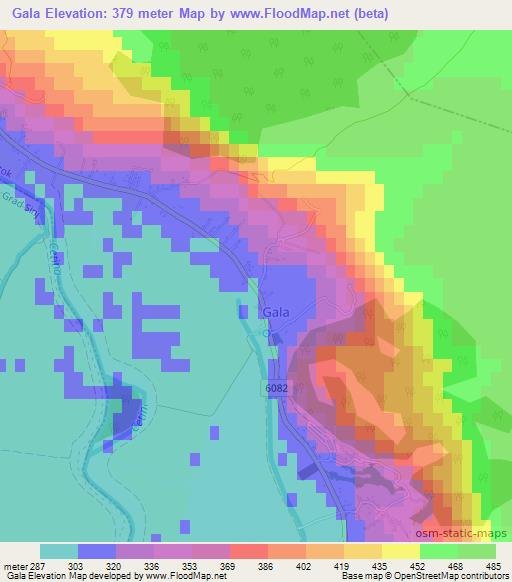 Gala,Croatia Elevation Map