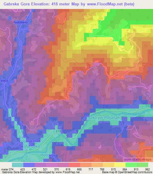 Gabrska Gora,Slovenia Elevation Map