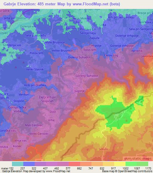 Gabrje,Slovenia Elevation Map