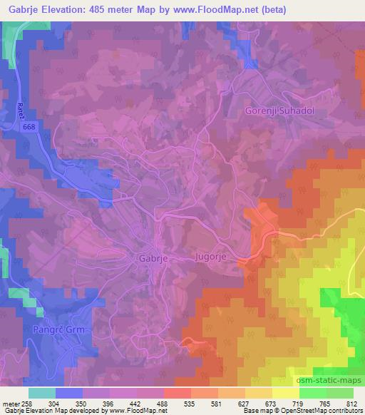 Gabrje,Slovenia Elevation Map