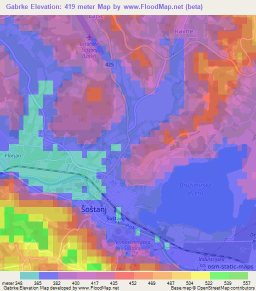 Gabrke,Slovenia Elevation Map