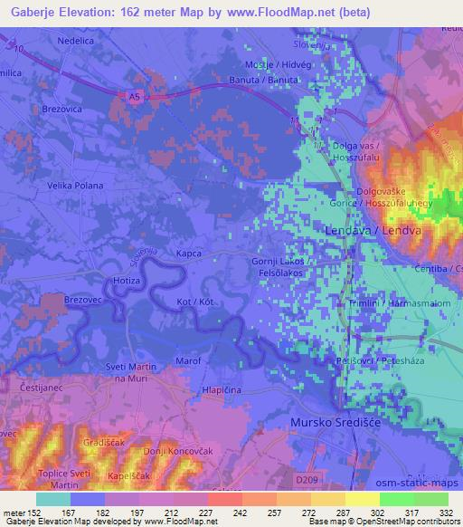 Gaberje,Slovenia Elevation Map