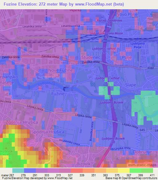 Fuzine,Slovenia Elevation Map