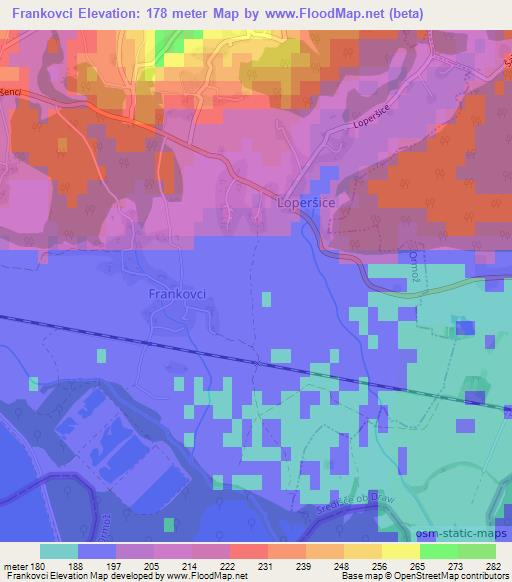 Frankovci,Slovenia Elevation Map