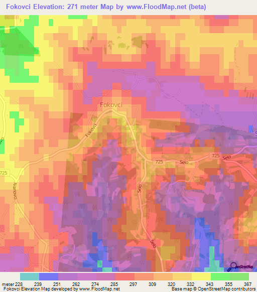 Fokovci,Slovenia Elevation Map