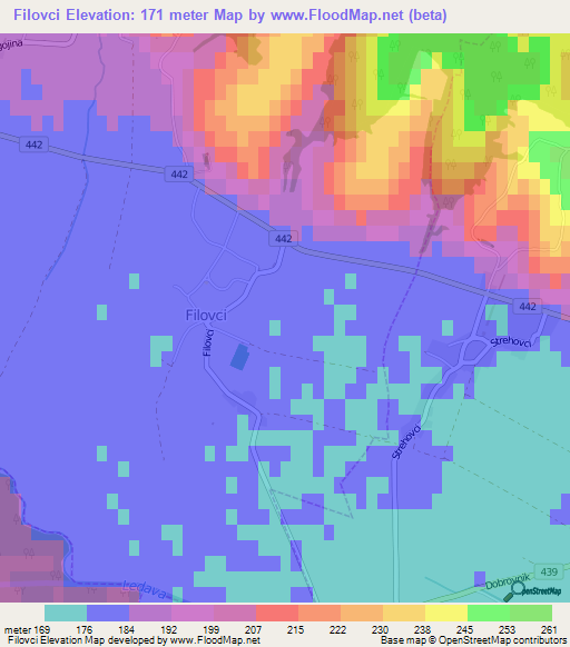 Filovci,Slovenia Elevation Map