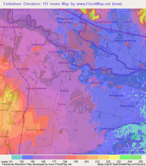 Ferketinec,Croatia Elevation Map