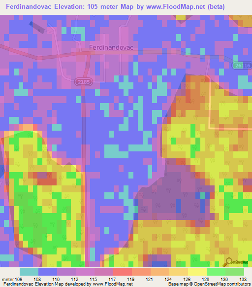 Ferdinandovac,Croatia Elevation Map