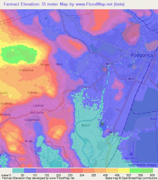 Farmaci,Montenegro Elevation Map