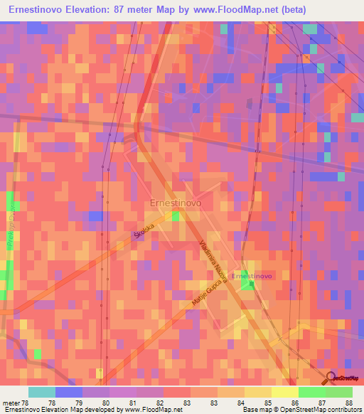 Ernestinovo,Croatia Elevation Map