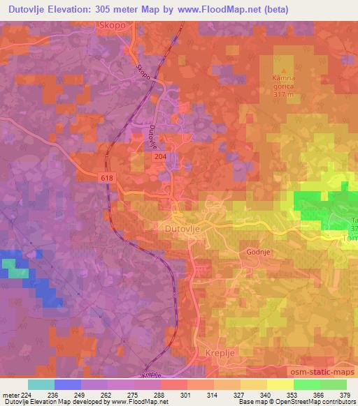 Dutovlje,Slovenia Elevation Map