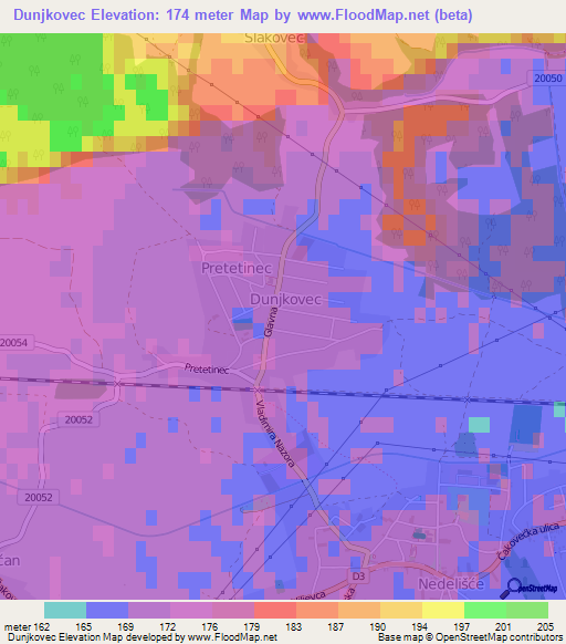 Dunjkovec,Croatia Elevation Map
