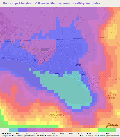 Dugopolje,Croatia Elevation Map