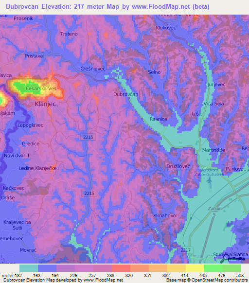 Dubrovcan,Croatia Elevation Map