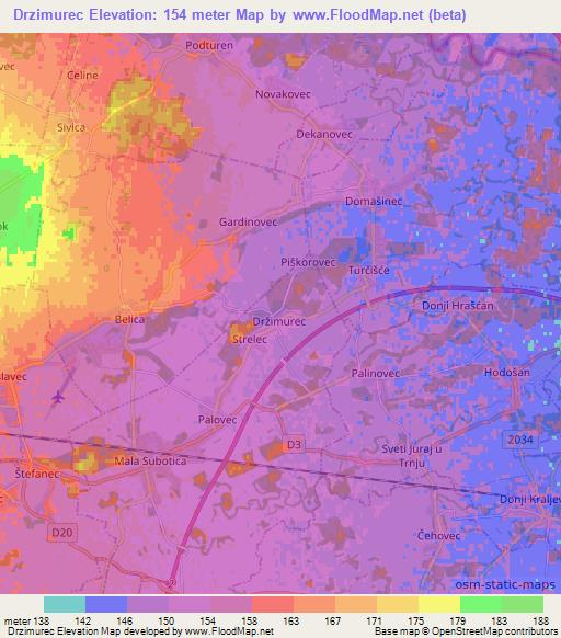 Drzimurec,Croatia Elevation Map