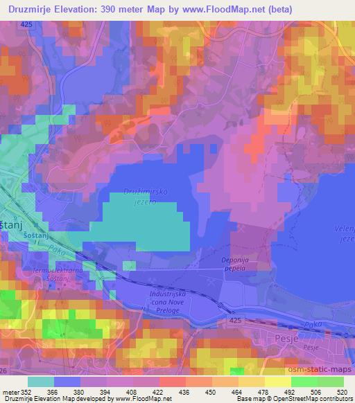 Druzmirje,Slovenia Elevation Map