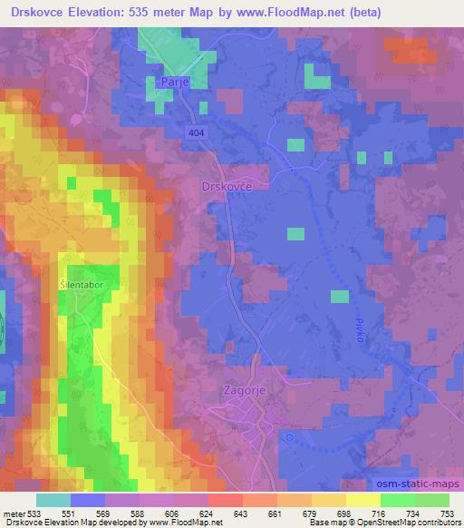 Drskovce,Slovenia Elevation Map