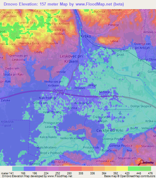 Drnovo,Slovenia Elevation Map