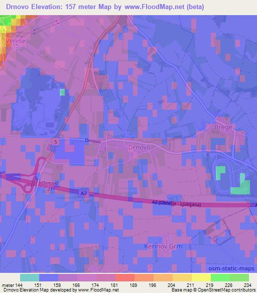 Drnovo,Slovenia Elevation Map